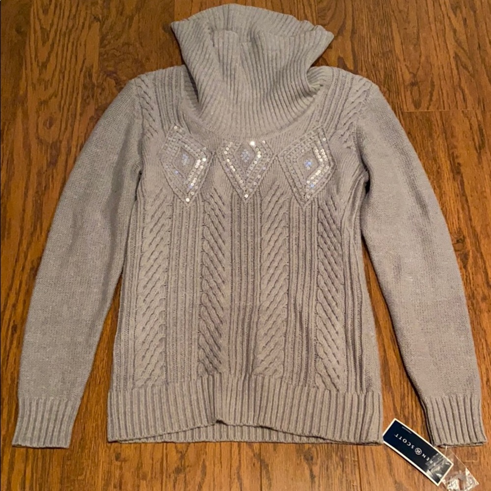Karen Scott Cowl Neck Sweater, XS - NEW